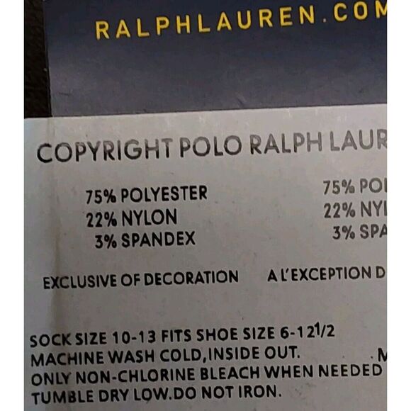 Polo Ralph Lauren Mens Brown Assorted Comfort Fit 3-Pack Crew Socks Size 10-13 - Picture 11 of 11